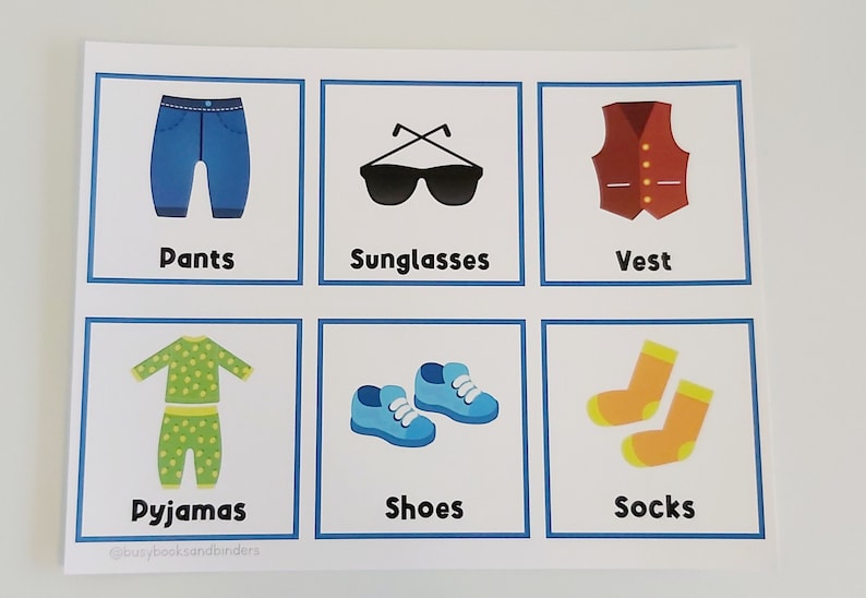 Clothes Choice Board Clothing PECS Visual Aid Schedule Etsy