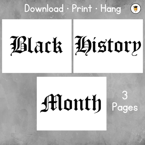 Black History Month Posters | Bulletin Board Display | Black History Decor | African American History | Printable Banner | Black and White|