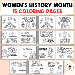 Women&#39;s History Month | Coloring Pages | Coloring Book | Women&#39;s History Activities | American History | Printable | Famous Women | Art