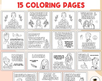 Women's History Month | Coloring Pages | Coloring Book | Women's History Activities | American History | Printable | Famous Women | Art