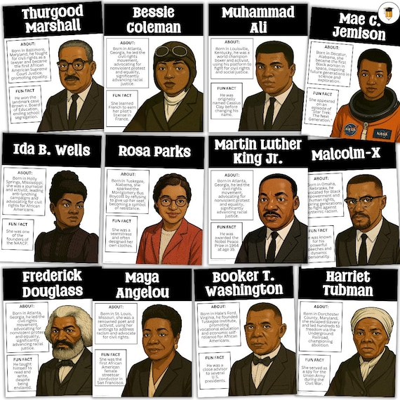 12 Black History Posters | Bulletin Board Display | Black History Decor | African American History | Printable Art Display