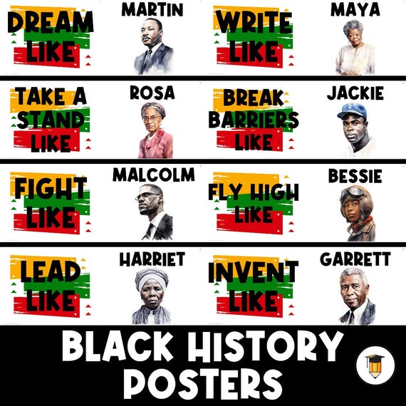 34 Black History Posters | Bulletin Board Display | Black History Decor | African American History | Printable Banner | Black Lives Matter |