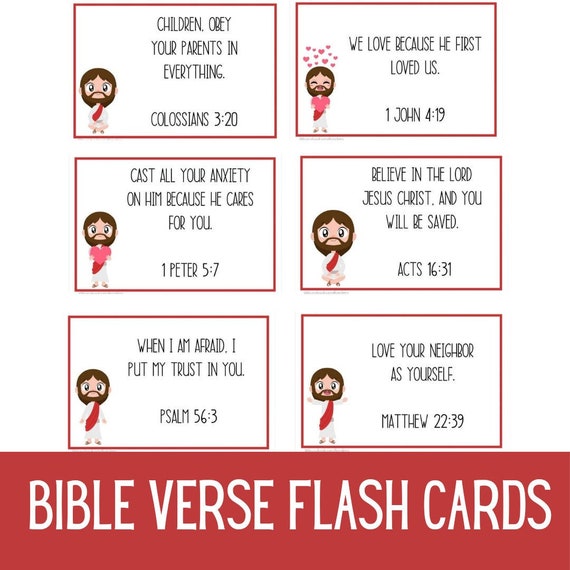 Children's Bible Verses | Bible Verse Memory | Children's Church | Printable | Homeschool | Bible Scripture Cards | Devotional | Prayer