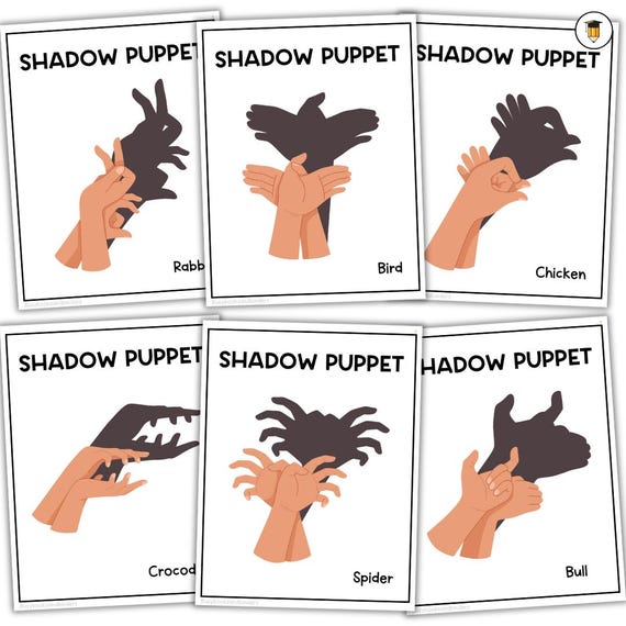 10 Shadow Hand Puppet Posters | Dramatic Arts | Drama | Games for Kids | Summer Camp Games | Camping Resource | Printable Flashcard | Animal