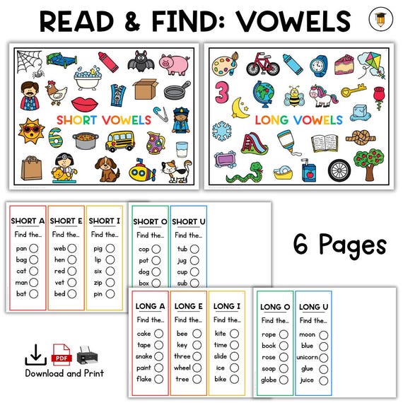 VOWELS: Sight Word Practice | CVC Sight Words | Literacy | ESL | Preschool Reading | Language | Kindergarten | Phonics | Speech | slp
