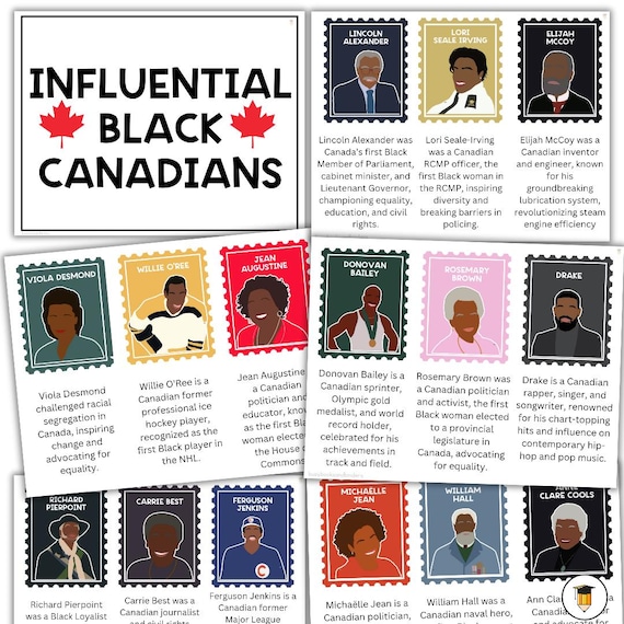 CANADIAN Black History Stamps | Bulletin Board Display | Black History Decor | African American History | Printable Banner | Canada
