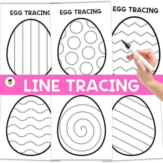 Easter Egg Line Tracing | Spring Theme | Happy Easter | Kindergarten Worksheet | Daycare Activities | Easter Printables | Classroom Center