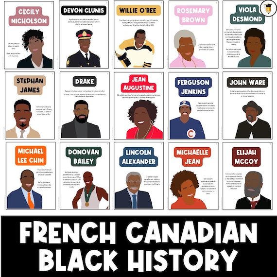 FRENCH CANADIAN Black History Posters | Bulletin Board Display | Black History Decor | African American History | Printable Banner | Black