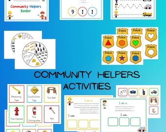 Community Helpers, Police, Firefighter, Doctor, Teachers, Essential Workers, Preschool Busy Book, Homeschool, Instant Download