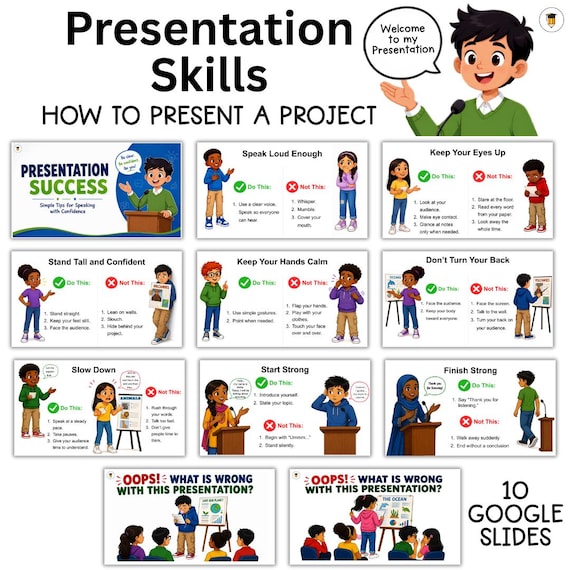 Presentation Skills Google Slides | Public Speaking Lessons | Oral Communication Activities | Speaking confidence | Classroom presentations