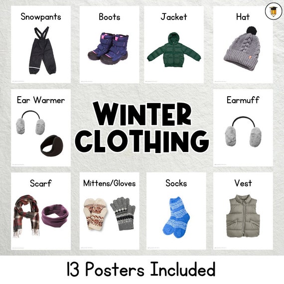 Winter Clothing Posters | Daily Routines | First Then Visual Aid | Visual Schedule | Toddler | Step by Step Chart | Task Card | Preschool
