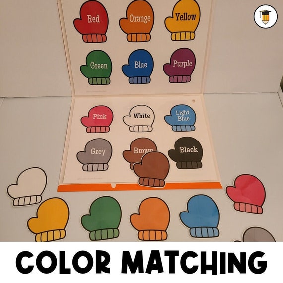 Color Matching Mittens | Sorting Activities | File Folder Games | Learn Colours  | Preschool Clip Cards | Toddler | Homeschool | Download