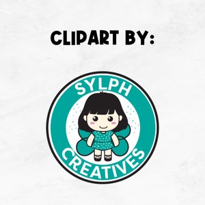 K&ouml;nnte beinhalten: Ein t&uuml;rkisfarbener Kreis mit dem Text "SYLPH CREATIVES" am Rand. Im Inneren des Kreises befindet sich eine Cartoon-Illustration eines M&auml;dchens mit schwarzen Haaren, das ein t&uuml;rkisfarbenes Kleid mit wei&szlig;en Punkten und t&uuml;rkisfarbene Fl&uuml;gel tr&auml;gt.