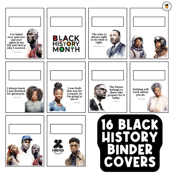 Black History Month Binder Covers | Binder Cover for Kids | Back to School Printables | School Supplies | Binder Cover | Black History