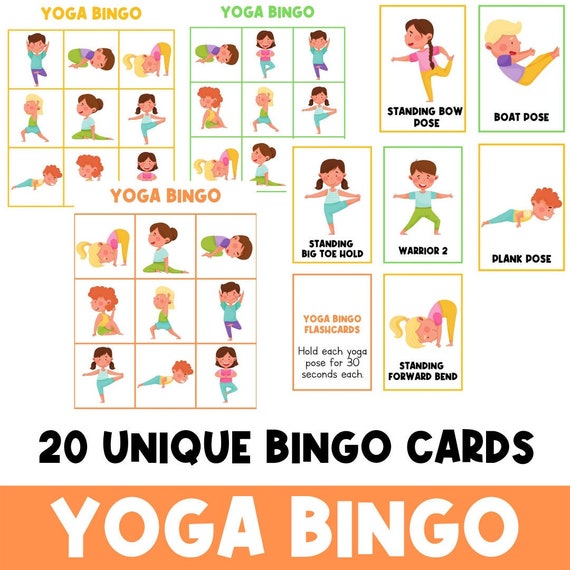 Yoga Bingo | Fitness Flashcards | Kids Exercises | Flash Cards for Kids | Yoga  Activities | Physical Education | Busy Book | Movement Break
