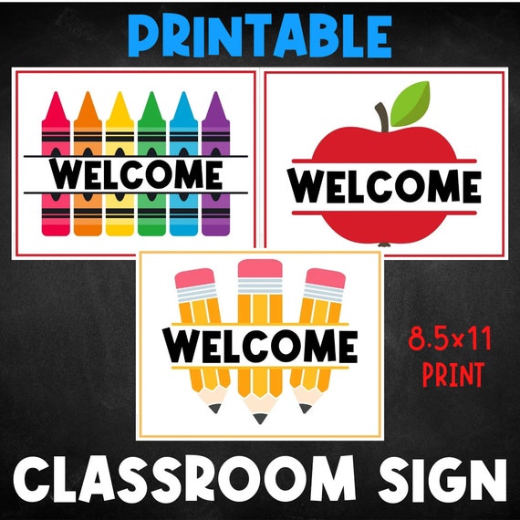 Welcome Classroom Signs | Decor | Visual | Printable Signs | Kindergarten | Poster | Classroom Signs | Activity Signs | Back to School