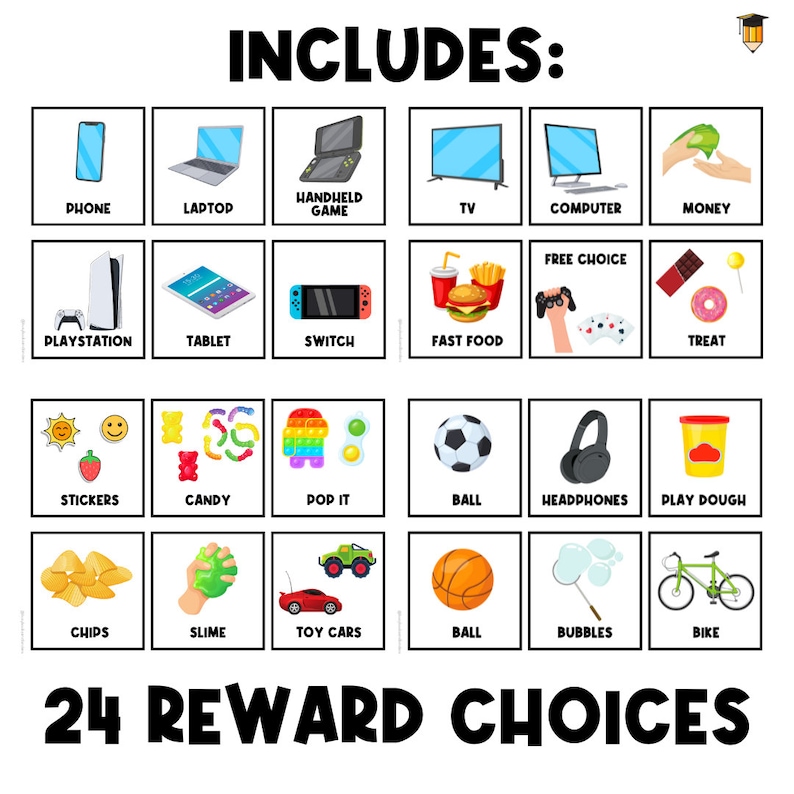 Behavior Task Rewards PHYSICAL COPY: Reward Chart | Behavior Chart | Visual Aid | Incentive ...