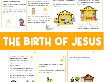 The Birth of Jesus | Baby Jesus Activities | Children&#39;s Bible Stories | Nativity | Church Printables for Kids | Homeschool | Download