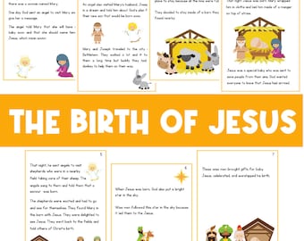 The Birth of Jesus | Baby Jesus Activities | Children's Bible Stories | Nativity | Church Printables for Kids | Homeschool | Download