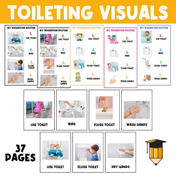 TODDLER POTTY TRAINING | Visual Aid | Chart | Preschool | Toilet Training | Task Card | Special Needs | Autism | Homeschool | Washroom