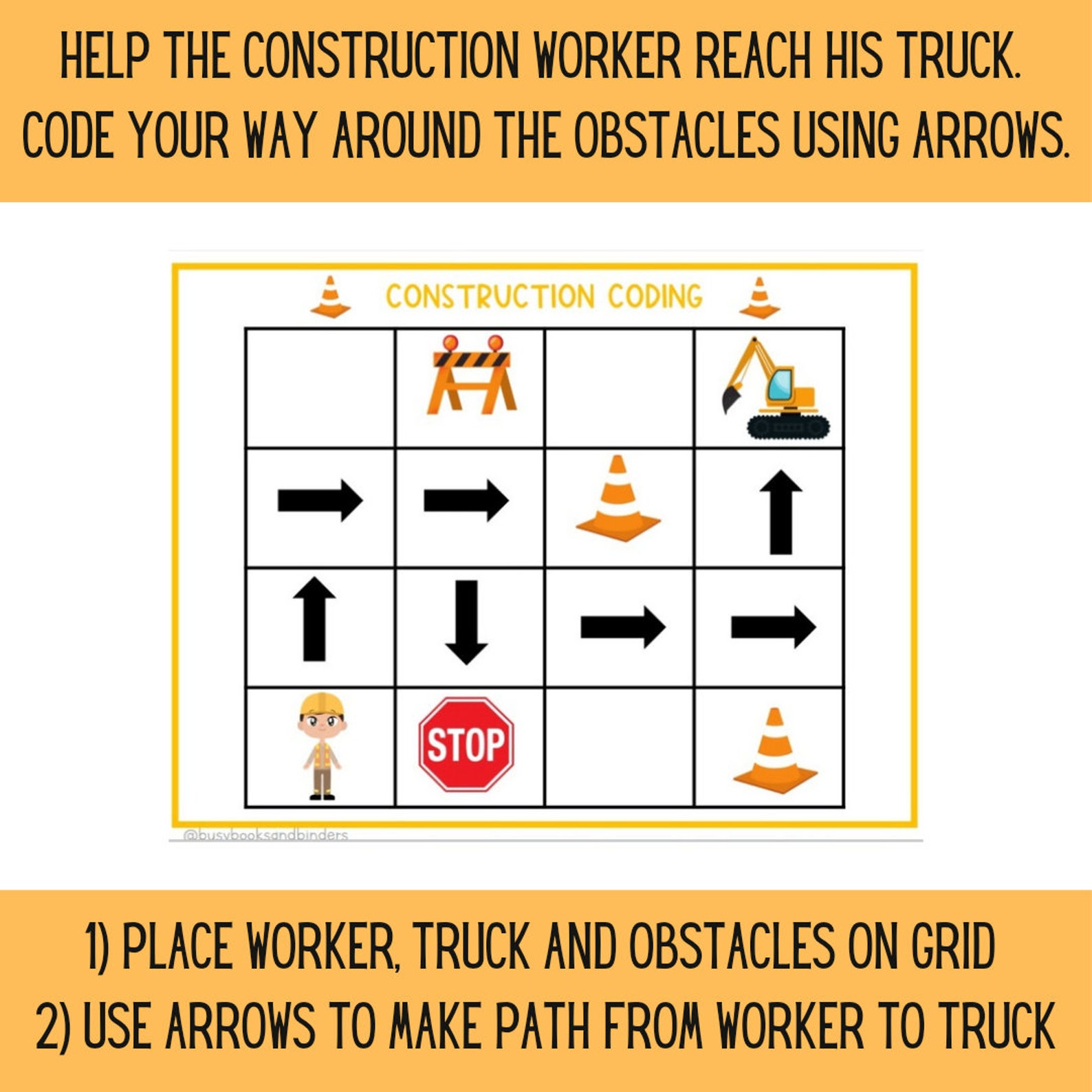 Directional Code Coding for Kids | Directional Coding | Coding Worksheets | Construction ...