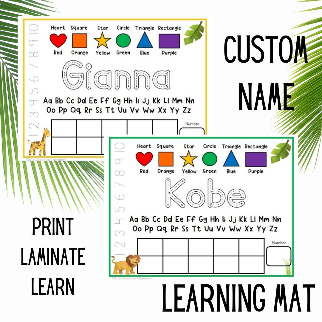 Custom Name Learning Mat Activity Placemat Name Tracing Etsy