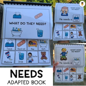 Printable Book: Needs | Sorting | File Folder Games | Morning Work | Preschool Busy Book | Toddler | Morning Work | Autism | Independence