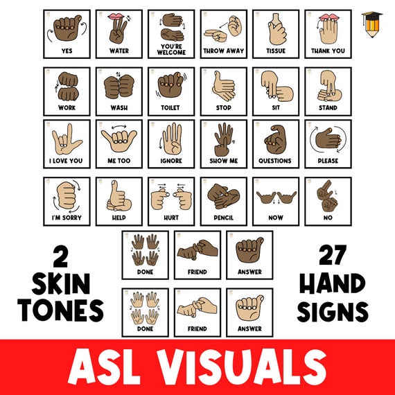ASL PICTURE CARDS | Hand Signs | Sign Language Flashcards | Communication | Flash Cards | Busy Book | Autism | Hand Signals | Deaf