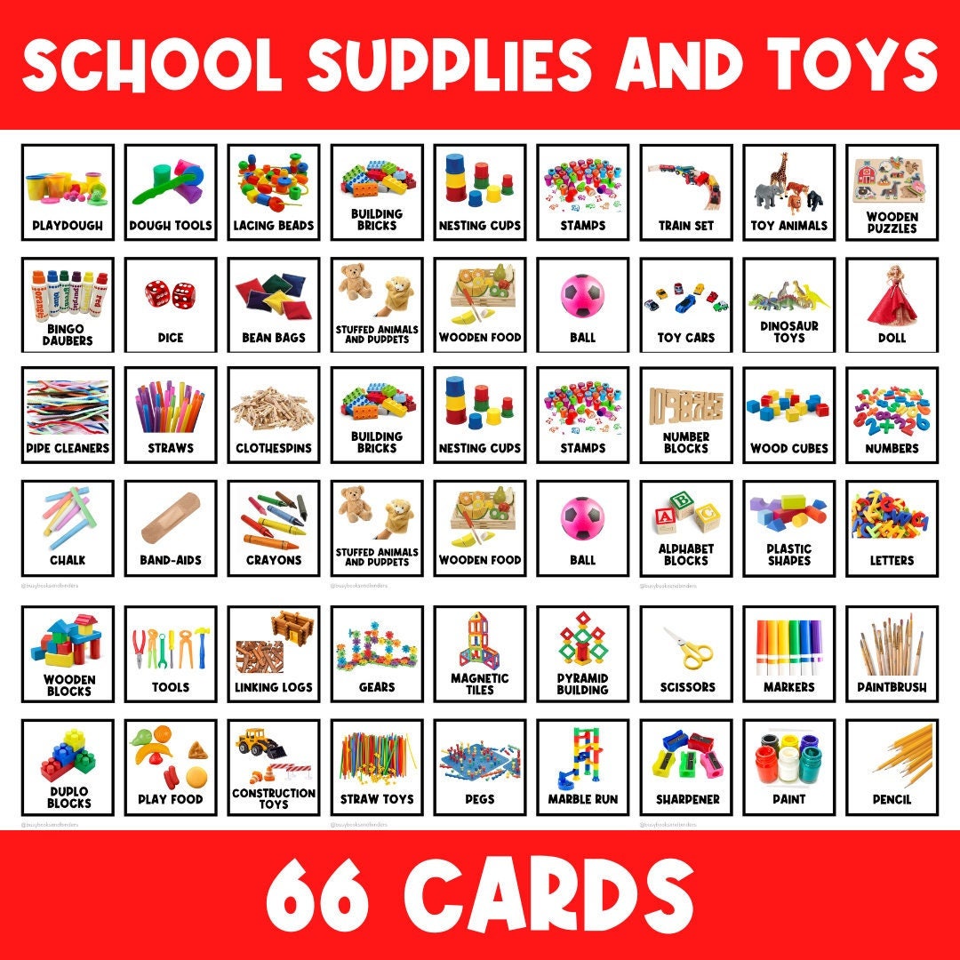 REAL PICTURES Classroom Center Toy Bin Label Printable Signs Toy