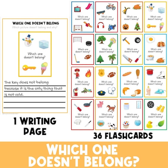 Which One Doesn't Belong | Sentence Writing | Writing Worksheets | Creative Writing | Sorting | Grade One | Literacy | Category