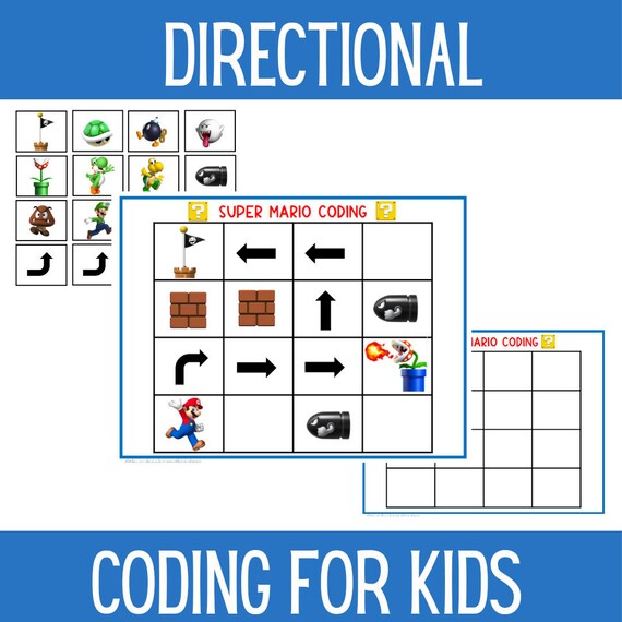 coding for kids directional coding coding worksheets etsy canada