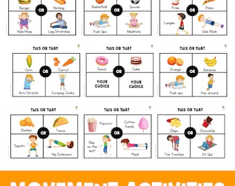 THIS OR THAT: Fitness Exercises | Kids Exercises | Gym Games | Activities | Physical Education | Movement Break Activity | Fitness Poster