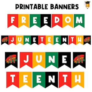 Juneteenth-banner | Prikborddisplay | Zwart geschiedenisdecor | Afro-Amerikaanse geschiedenis | Afdrukbare banner | Vrijheid | Gelijkheid |