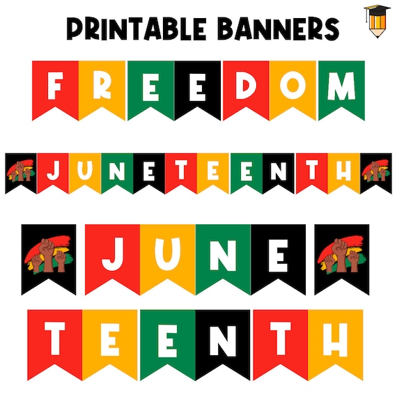 Juneteenth Banner | Bulletin Board Display | Black History Decor | African American History | Printable Banner | Freedom | Equality |