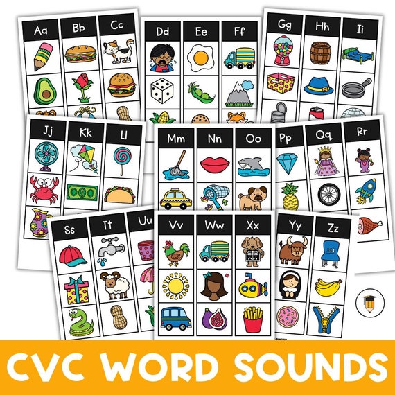 CVC Beginning Letter Sounds | Printable Kindergarten Phonics | Literacy Centers | Morning Work | CVC sight words | Spelling | ESL | Autism