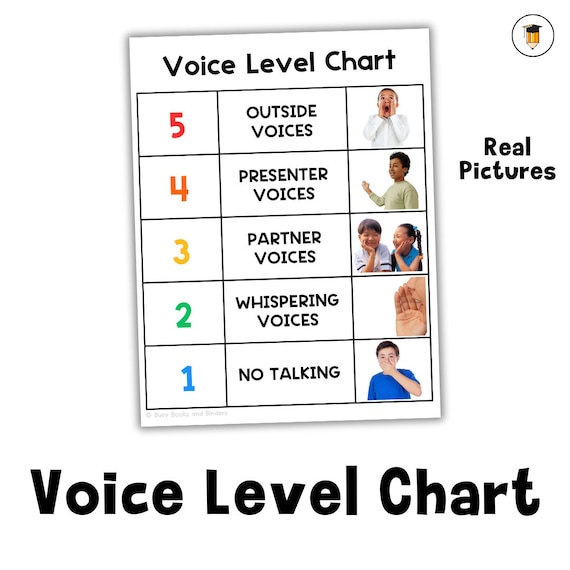REAL Voice Level Chart | Classroom Management Poster | Classroom Prints | Classroom Decor | Classroom Sign | Class Volume Control | Display