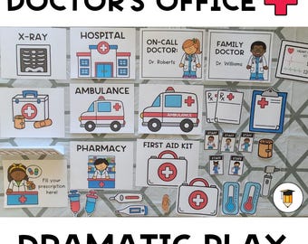 Doctors Office Dramatic Play | Learning | Medical Pretend Play | Preschool Toddler Activities | Homeschool | Busy Book | School Printable