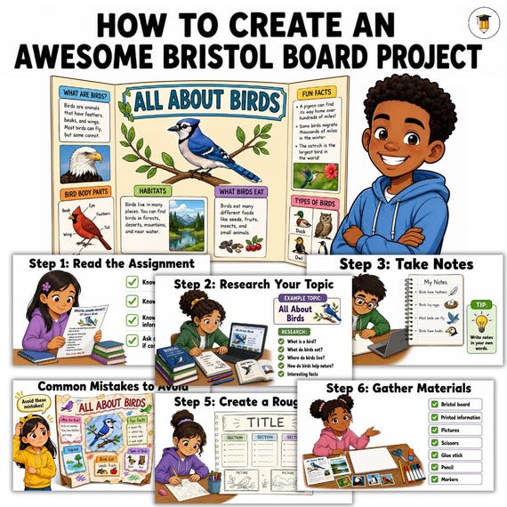 Bristol Board Project Google Slide | Research | Presentation Skills | Reading |Writing | Media Literacy & Oral Communication  How To Present
