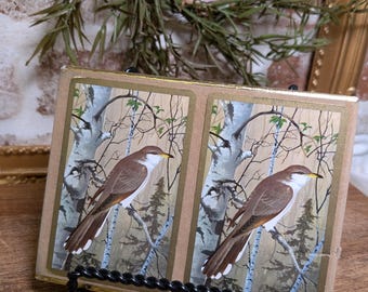 Vintage speelkaarten geelsnavelkoekoek, dubbele set, CANASTA-verpakking