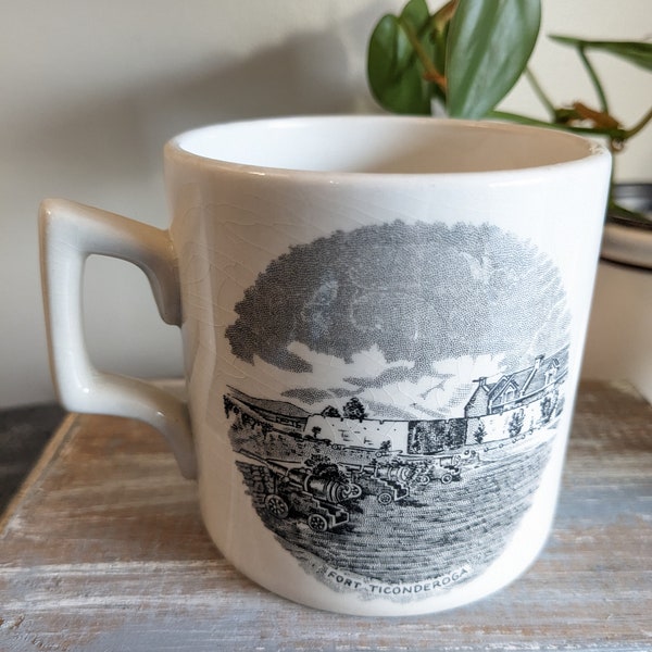 Royal Falcon Ironstone Staffordshire England Fort Ticonderoga Mug