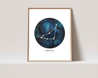 Constellation Capricorn DIGITAL DOWNLOAD Stars Zodiac Print