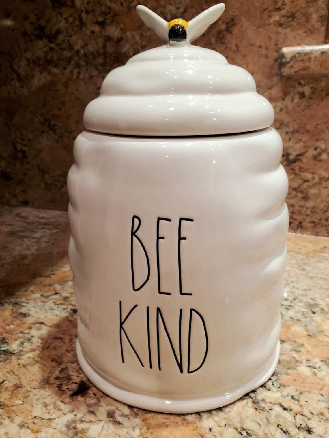 Rae Dunn BEE KIND Large White Ceramic Etsy