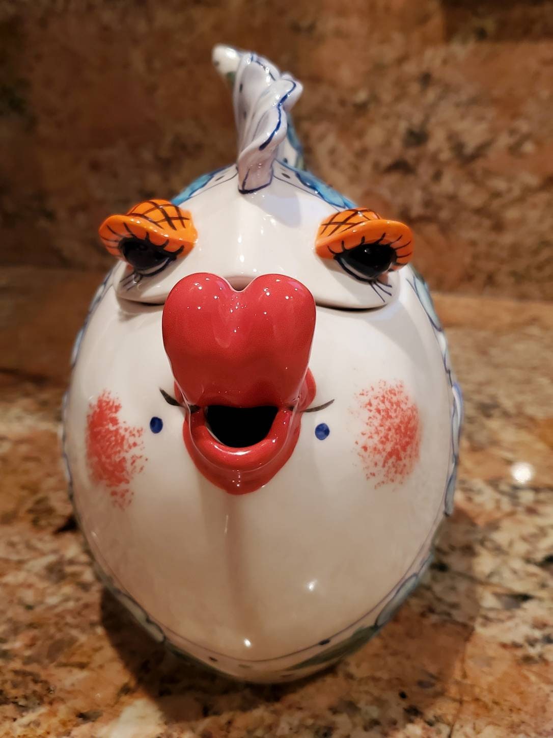 Blue Sky Clayworks By Diane Artware Ceramic Blue Flower Fish Etsy