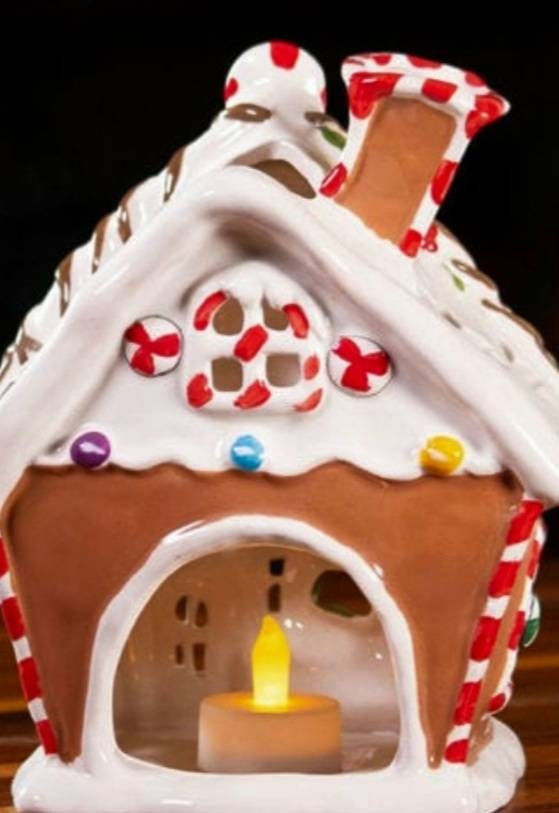 Blue Sky Clayworks Dancing Gingerbread Bakery Candle House By Heather Goldminc. Home & Living