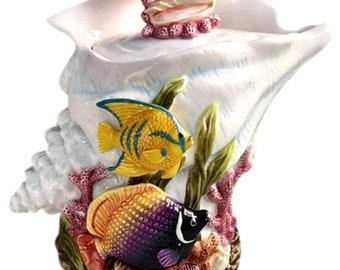 Tropical Collection Beautiful Under The Sea Fish Ceramic Canister