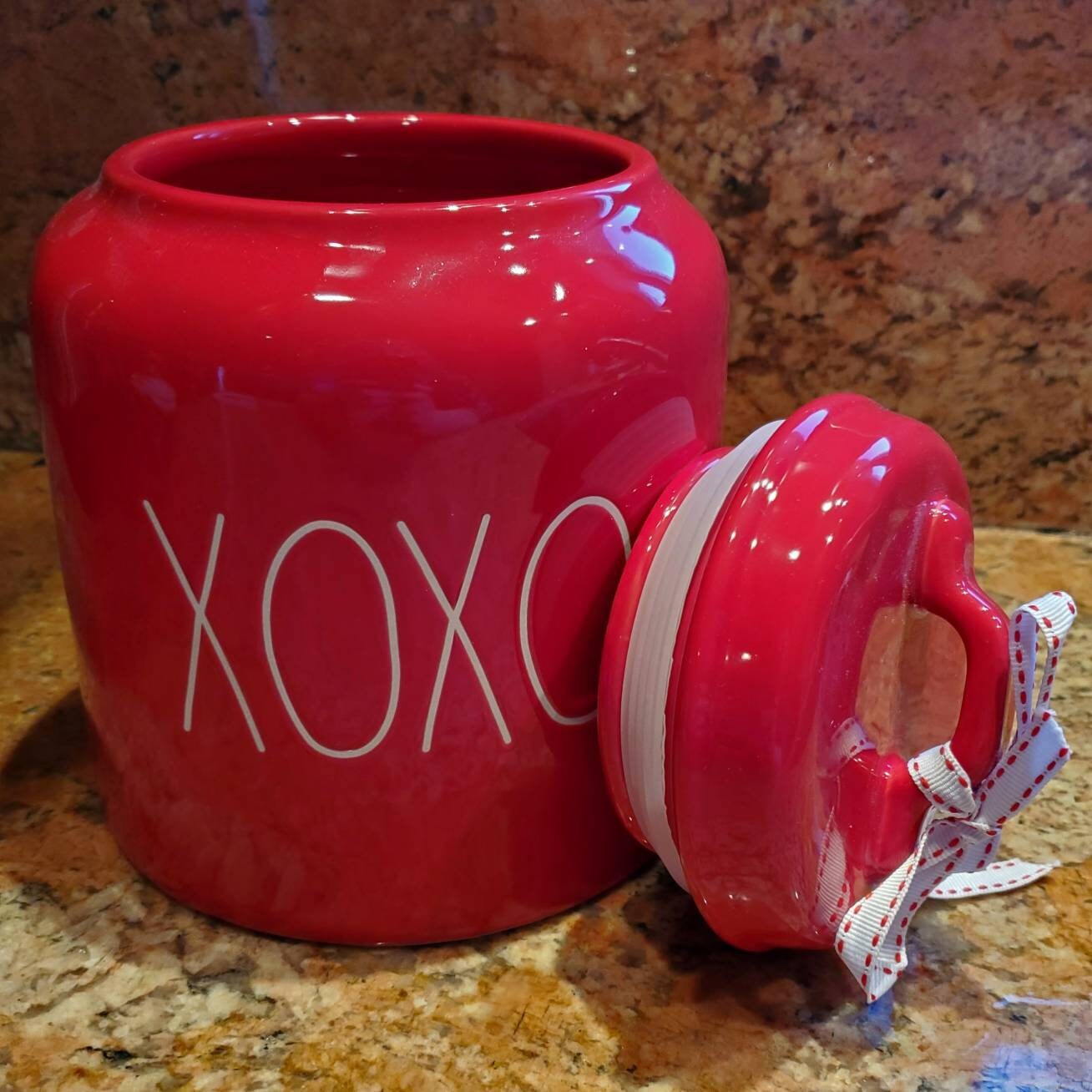 Rae Dunn xoxo Red Chubby Canister With White LL Etsy