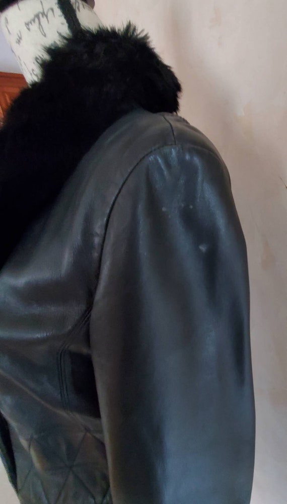 Leather Coat With Rabbit Fur 