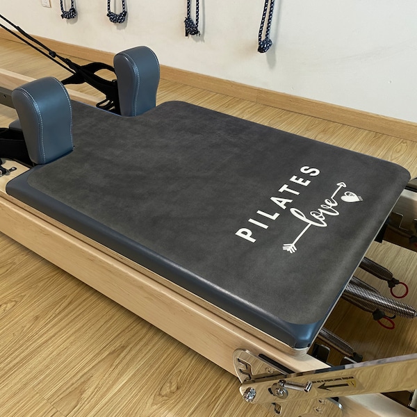 Pilates Reformer Non-Slip Mat- Pilates Love Black (Includes carry case)