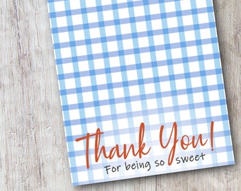 Printable Cookie Card - 3.5"x5" - Thank You Card - Simple Thank You Cookie Packaging