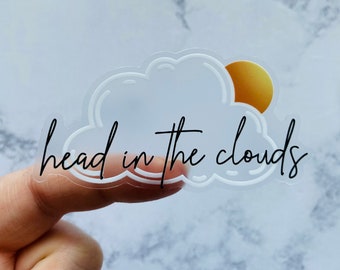 Clear Cloud Sticker, Travel Inspired Waterproof Sticker, Flight Attendant Sticker, Travel Enthusiast, Cloud Sticker, Clear Vinyl Sticker